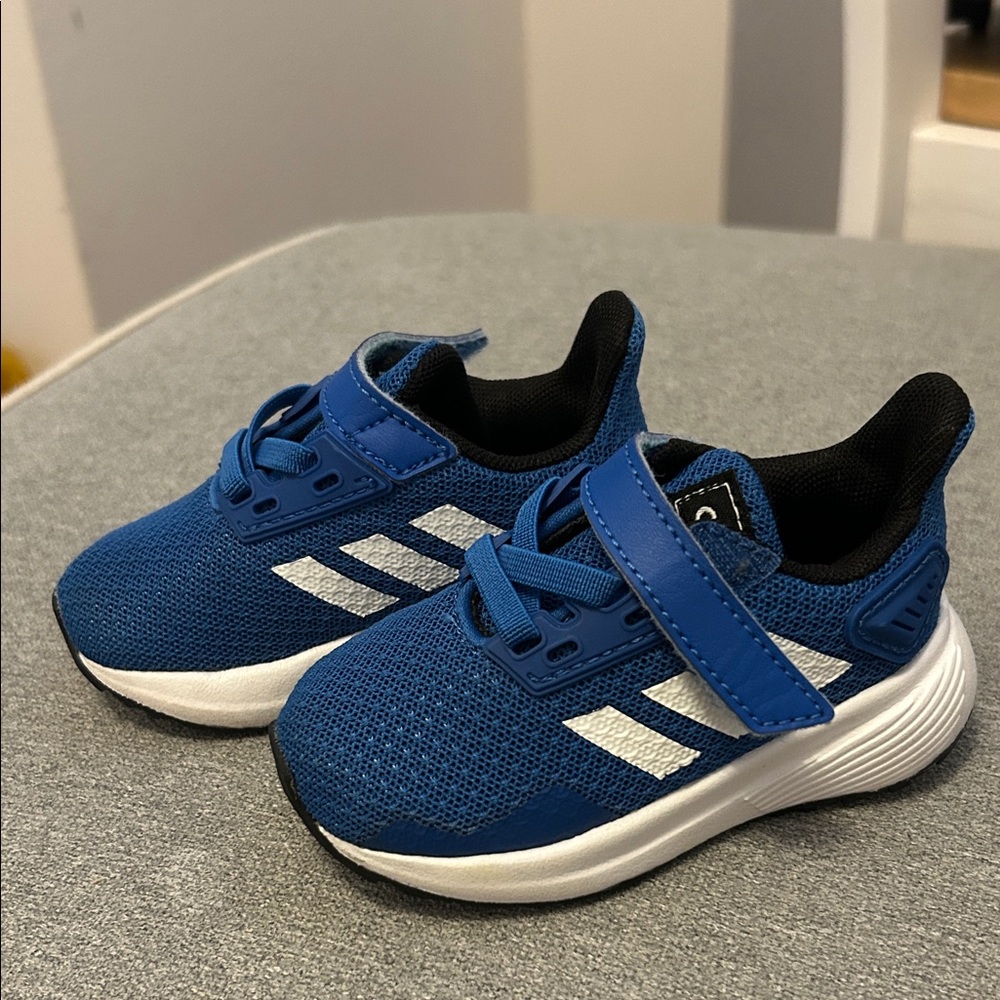 Adidas Blue and White Sneakers with Breathable Mesh